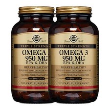 2 x Solgar Omega 3 Triple Strength 950 mg 100 Softgels picture