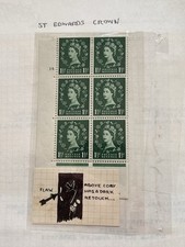 GB Scott 318B 1½d Wilding Green MNH Block of 6 DARK RETOUCH & Plate Flaw Rare picture