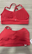 Lululemon Energy Bra Red Size 6 Cup Medium Support Wireless Padded Racerback picture