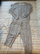 honeydew Women’s 2-Piece Gray Knit Lounge Set Pants & Crewneck M picture