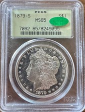 1879-S $1 Morgan Silver Dollar PCGS MS65 CAC OGH ~ Great Fields ~ Looks DMPL picture