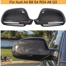 Pair Carbon Fiber Black Rearview Side Mirror Cover Caps For Audi A5 S5 2008-2009 picture