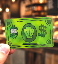 Sea Bucks Credit Debit Card Skin Sticker Chip Funny SpongeBob Decal - 2 Pack picture