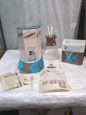 Vintage MCM Mid Century Chemex 2-10 Cup CM-210 Coffeemaker + FC-100 Filters EUC picture