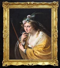 Hand Painted Old Master-Art Antique style Oil Painting Female woman On Canvas picture