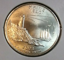 2003 Maine P State Quarter - BU - Uncirculated picture
