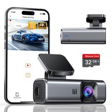 galphi 4K Dash Cam Front, 5GHz WiFi, 32GB Card Included, Mini Dashcam Silver picture