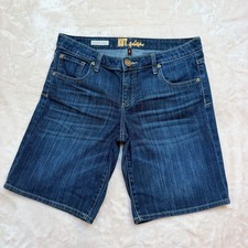 Kut from the Kloth Catherine Boyfriend Jorts Dark Wash Bermuda Size 6 picture
