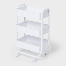 3 Tier Metal Utility Cart Small White - Brightroom picture