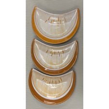 Vintage Italian Hand Painted Cantaloupe Melon Crescent Salad Dishes Set of 3 picture