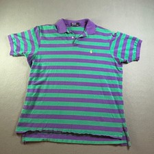 VTG Polo Ralph Lauren Shirt Mens XL Purple Green Stripe Polo Country Club  USA picture