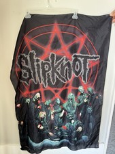 Vtg Slipknot Banner Flag 2002 Band Logo Signatures Network Fabric Poster Sign picture