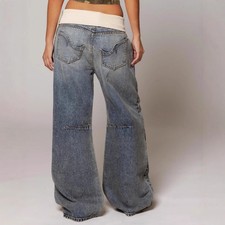 Loose-fitting Straight-leg Jeans With Pockets Fashion Casual Trousers Street-sty picture