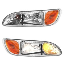 Chrome Headlights Compatible With Peterbilt 337/386/387 With Turn Signal picture