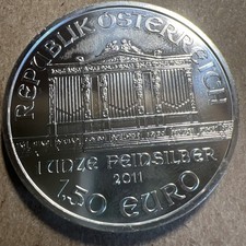 2011 Austria Vienna Philharmonic 1 oz .999 Fine Silver Coin.  Brilliant Unc. picture