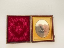 Antique Quarter Plate Daguerreotype Portrait Woman 1850s Leather Case picture