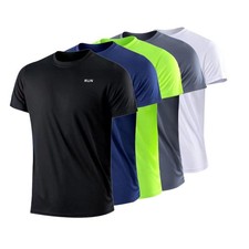 Men's Quick Dry Short Sleeve Gym Running Moisture Wicking Round Neck T-Shi picture