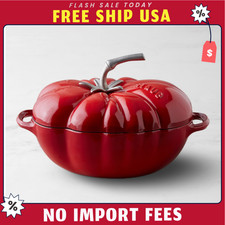 Staub Enameled Cast Iron Tomato Cocotte, 3-Qt / NEW - SALE picture