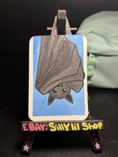 ACEO Original Watercolor Art Card By Sillylilshop Bat picture