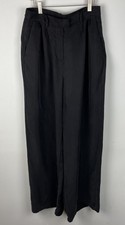 WAYF Womens Silk-like Wide Leg Pants Size S Where Are You From Black High Rise picture
