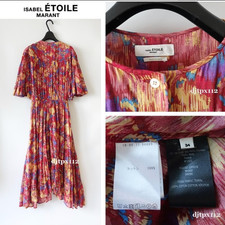 Isabel Marant Etoile Maggy Floral Print Cotton Maxi Dress Red Made In India 34 picture