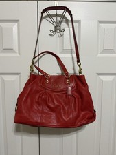 Coach Red Pebbled Leather Shoulder Bag w/ Gold Hardware #L1280-F19243 picture