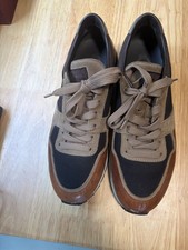 Tod's Men's Tab Running Sneakers Brown Leather Suede Mesh Shoes Size EU 8.5 US 9 picture
