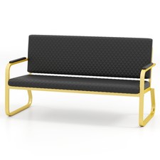 New PU Leather Guest Waiting Chair Seating Bench Barber Salon Office Reception picture