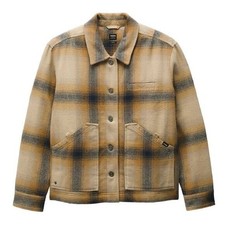 NWT $130 Women's Prana Bridges Flannel Jacket  In Sandstone Organic Cotton M picture