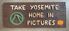 Vintage Kodak Film / Yosemite Carved Wood Sign Made By Oceanic Arts Advertising picture