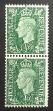 GB KGVI 1937 ERRORs STUNNING ½d coil pair: DRY PRINT & OFFSET on reverse. MUH. picture