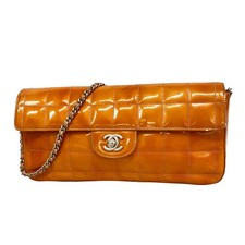 Auth [6ic3534] CHANEL Shoulder Bag Chocolate bar ChainShoulder Patent Leathe... picture