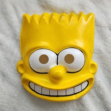 Vtg 1989 Ben Cooper Simpsons Bart Simpson Full Plastic Mask Elastic Strap 52863 picture