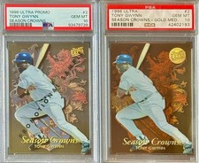PSA 10 Tony Gwynn 1996 Ultra Season Crowns Promo Sample & Gold Medallion SSP Lot picture