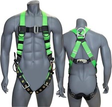 AFP Universal Full-Body Fall Protection Safety Harness w/ 3 D-Rings and Tongu... picture