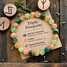 Abundance Bracelet with Natural Citrine Aventurine African Turquoise Crystal Gif picture