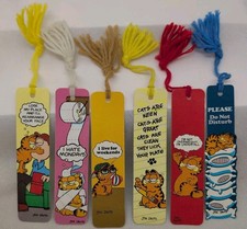 Vintage 1978 Garfield Bookmarks by Jim Davis - Lot of 6 with Original Yarn... picture