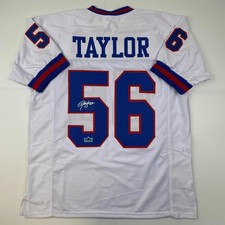 Facsimile Autographed Lawrence Taylor New York White Jersey Size Mens XL picture