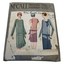 McCall Antique Early 1900's Pattern #5106 Ladies Slip On Dress Size 38 HTF RARE picture