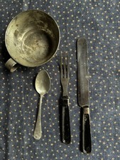 Indian Wars to Spanish American War Mess Gear. 1874 Knife Fork Spoon and Cup #2 picture