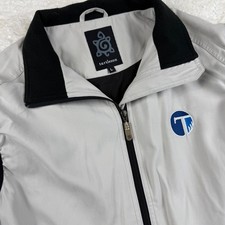Turtleson Golf Vest Mens Large Stone Full Zip Fleece Back Sleeveless Performance picture
