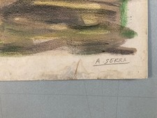 Very Pretty Lithography Litho Antoine Serra Art Engraving 1970 Man Seated picture