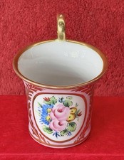 Antique Beyer & Bock Porcelain Demitasse Cup Pink Gold Floral Germany Rudolstadt picture