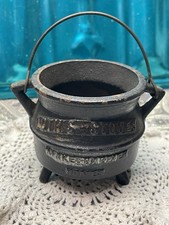 Antique Cast Iron Mini Cauldron Stove Company Advertising picture