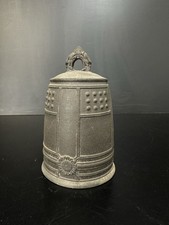 Japanese Antique Bronze Temple Bell Buddhist Bonsho Traditional H16cm 040 picture
