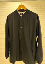 Needles Men’s Black Wool Varsity Jacket Snap/Button Front Band Collar Size M picture