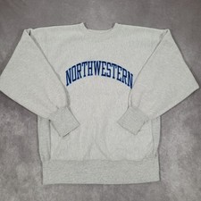 Vintage Northwestern Sweatshirt Mens Large Gray NCAA Champion Reverse Weave picture