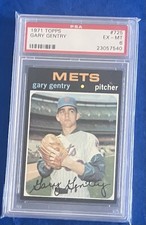 1971 Topps GARY GENTRY 725 PSA 6 EX - MT WELL CENTERED High Series NEW YORK METS picture