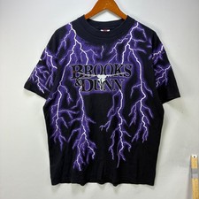 Vintage Brooks & Dunn Lightning All Over Print t shirt XL picture