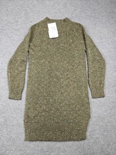 ODDI Sweater Womens Small/Medium Green Chunky-Knit Raglan Mock Neck Pullover picture